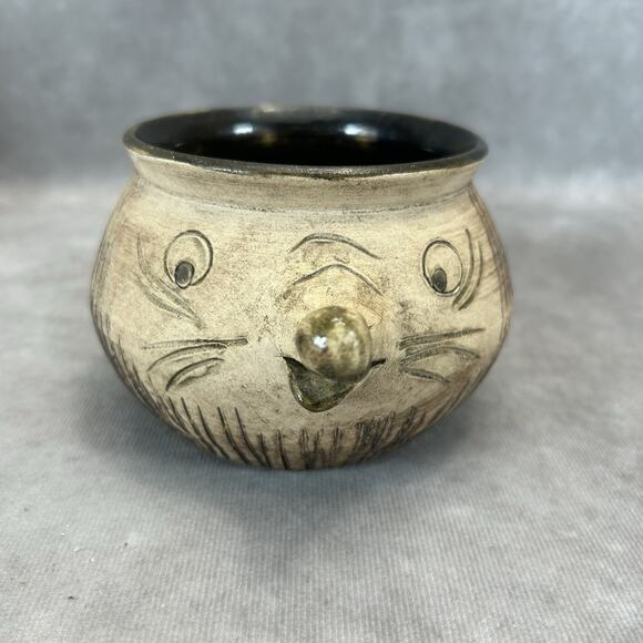 German Studio Signed Pottery by Petra Wessel Whimsical Planter Fairy Garden 3 in - Picture 4 of 9